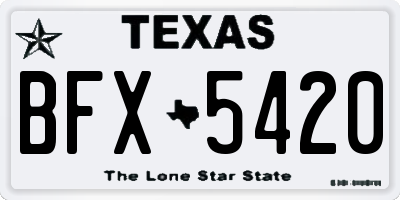TX license plate BFX5420