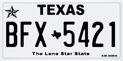 TX license plate BFX5421