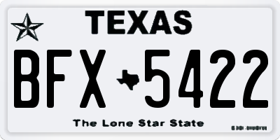 TX license plate BFX5422