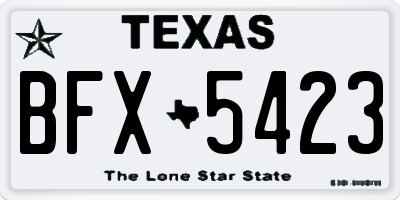 TX license plate BFX5423