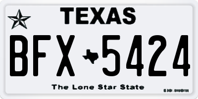 TX license plate BFX5424