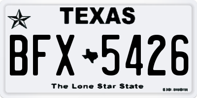 TX license plate BFX5426