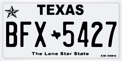 TX license plate BFX5427