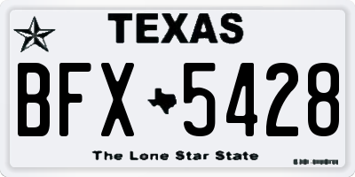 TX license plate BFX5428