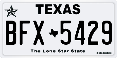 TX license plate BFX5429