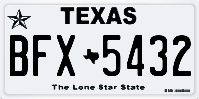 TX license plate BFX5432