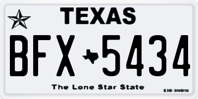 TX license plate BFX5434