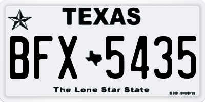 TX license plate BFX5435