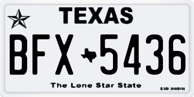 TX license plate BFX5436