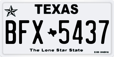TX license plate BFX5437