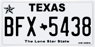 TX license plate BFX5438