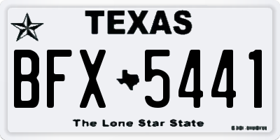 TX license plate BFX5441