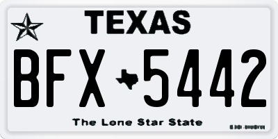 TX license plate BFX5442