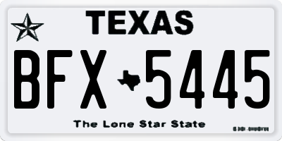 TX license plate BFX5445