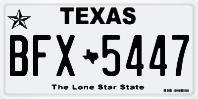 TX license plate BFX5447