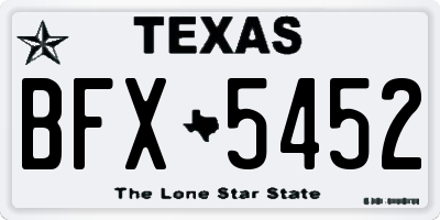TX license plate BFX5452