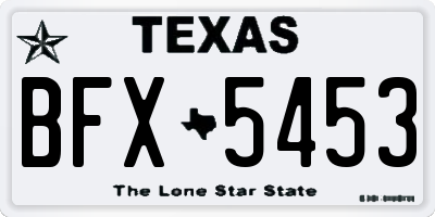 TX license plate BFX5453
