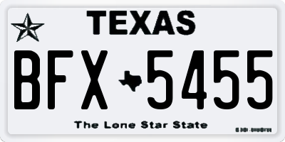 TX license plate BFX5455