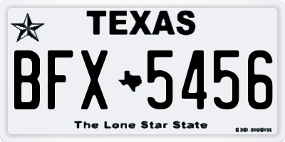 TX license plate BFX5456