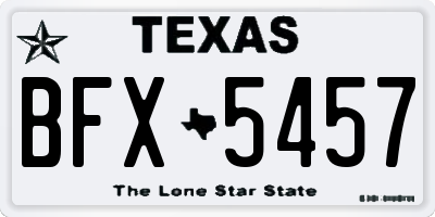 TX license plate BFX5457