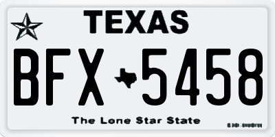 TX license plate BFX5458