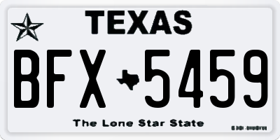 TX license plate BFX5459