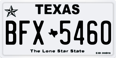 TX license plate BFX5460