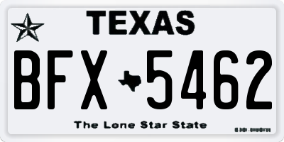 TX license plate BFX5462