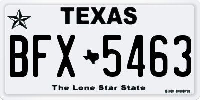 TX license plate BFX5463
