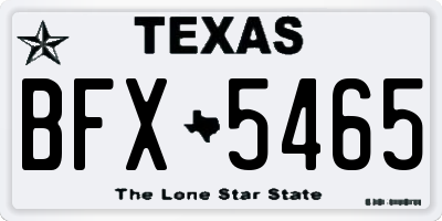 TX license plate BFX5465