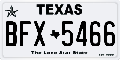 TX license plate BFX5466