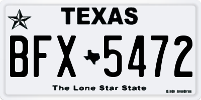 TX license plate BFX5472