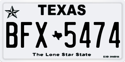 TX license plate BFX5474