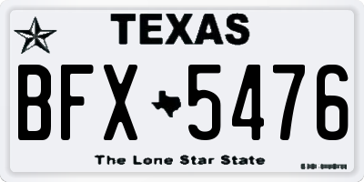 TX license plate BFX5476