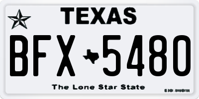 TX license plate BFX5480