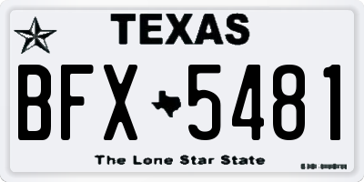 TX license plate BFX5481