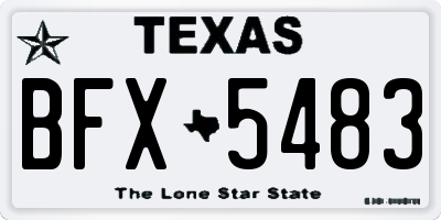 TX license plate BFX5483
