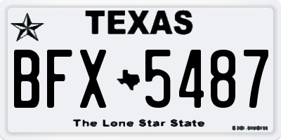 TX license plate BFX5487