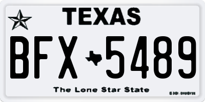 TX license plate BFX5489