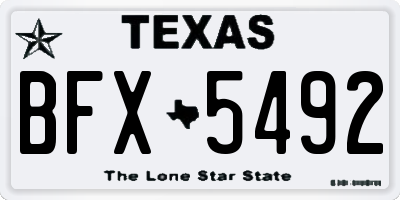 TX license plate BFX5492