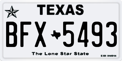 TX license plate BFX5493