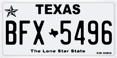 TX license plate BFX5496