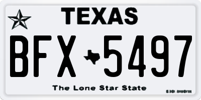 TX license plate BFX5497