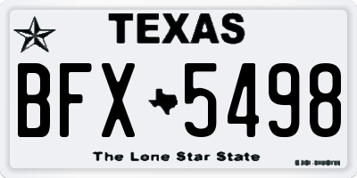TX license plate BFX5498
