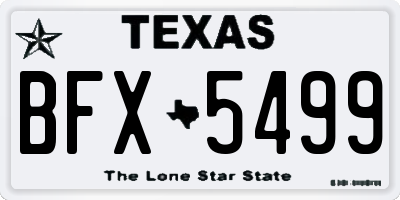 TX license plate BFX5499