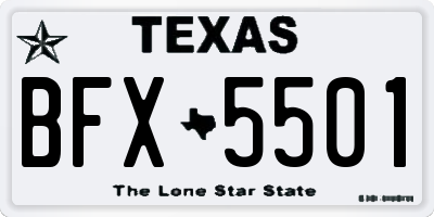 TX license plate BFX5501
