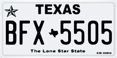TX license plate BFX5505