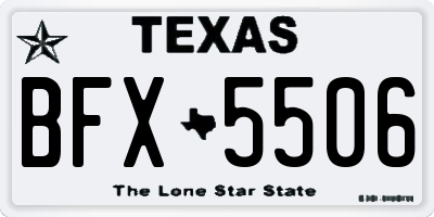 TX license plate BFX5506