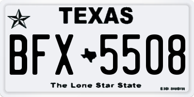 TX license plate BFX5508