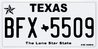 TX license plate BFX5509